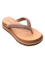Tamanco Chinelo Modare 7200.110  Camel Tiras com Brilho