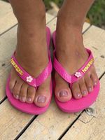 Havaianas Top Rosa Flux + Escrita Dourada + Flor Cerejeira
