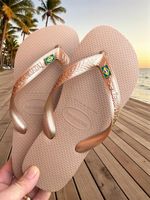 Havaianas Top Rose Gold + Bandeira Brasil 