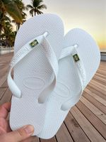 Havaianas Top Branco + Bandeira Brasil 