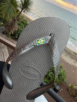 Havaianas Top Preto + Bandeira Brasil 