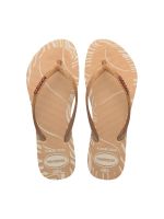 Havaianas Slim Glitter Edge Bege Palha