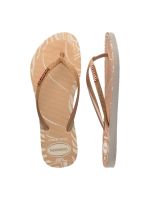 Havaianas Slim Glitter Edge Bege Palha