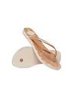 Havaianas Slim Glitter Edge Bege Palha