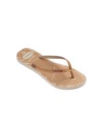 Havaianas Slim Glitter Edge Bege Palha