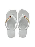 Havaianas Top Branca + Escrita Dourada + Cereja 