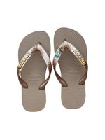 Havaianas Top Rose Gold + Escrita Dourada + Bandeira Brasil e Tucano