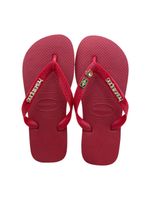 Havaianas Top Vermelho + Escrita Dourada + Bandeira Brasil e Tucano