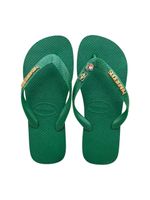 Havaianas Top Verde + Escrita Dourada + Bandeira Brasil e Tucano