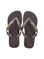 Havaianas Top Café + Escrita Dourada + Bandeira Brasil e Tucano