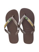Havaianas Top Café+ Escrita Dourada + Bandeira Brasil