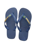 Havaianas Top Marinho + Escrita Dourada + Bandeira Brasil