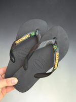 Havaianas Top Preta  + Escrita Dourada + Bandeira Brasil
