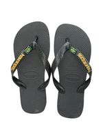 Havaianas Top Preta  + Escrita Dourada + Bandeira Brasil