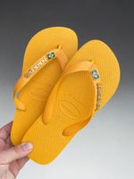 Havaianas Top Amarela  + Escrita Dourada + Bandeira Brasil