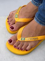 Havaianas Top Amarela  + Escrita Dourada + Bandeira Brasil