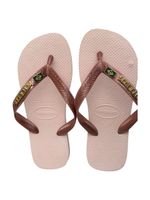 Havaianas Top Rosa Ballet + Escrita Dourada + Bandeira Brasil