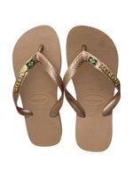 Havaianas Top Rose Gold + Escrita Dourada + Bandeira Brasil