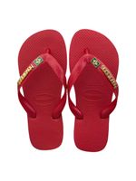 Havaianas Top Vermelha + Escrita Dourada + Bandeira Brasil
