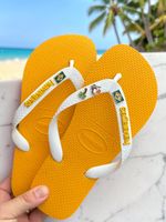 Havaianas Top  Brasil Tropical  Tucano Coqueiro Amarelo/Branco