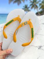 Havaianas Top  Brasil Tropical  Arara Branco/Amarelo