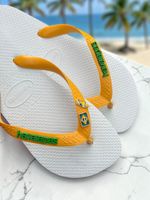 Havaianas Top  Brasil Tropical  Arara Branco/Amarelo