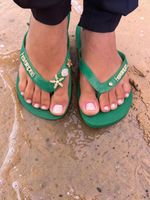 Havaianas Top Verde + Escrita Dourada + Estrela, Concha, Tartaruga e Ponto de Luz