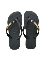 Havaianas Top Preto + Escrita Dourada + Coração Strass