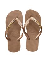 Havaianas Top Rose Gold + Escrita Dourada + Coração Strass