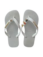 Havaianas Top Branco + Escrita Dourada + 3 Meninas Super Poderosas +  Coração Strass
