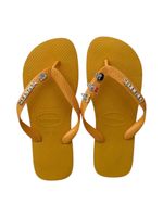 Havaianas Top Amarelo + Escrita Dourada + 3 Meninas Super Poderosas +  Coração Strass