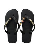 Havaianas Top Preto + Escrita Dourada + 3 Meninas Super Poderosas +  Coração Strass