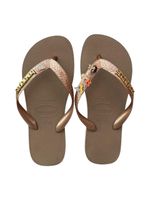 Havaianas Top Rose Gold + Escrita Dourada + 3 Meninas Super Poderosas +  Coração Strass