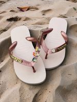 Havaianas Top Rosa Ballet + Escrita Dourada + 3 Meninas Super Poderosas +  Coração Strass