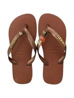 Havaianas Top Ferrugem + Escrita Dourada + 3 Meninas Super Poderosas +  Coração Strass