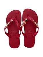 Havaianas Top Vermelho + Escrita Dourada + 3 Meninas Super Poderosas +  Coração Strass