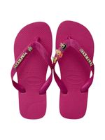Havaianas Top Rosa Flux + Escrita Dourada + 3 Meninas Super Poderosas +  Coração Strass