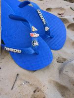 Havaianas Top Azul Naval + Escrita Dourada + 3 Meninas Super Poderosas +  Coração Strass