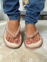 Chinelo Lunielly Gahid Laço Strass Bege