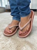 Chinelo Lunielly Gahid Laço Strass Caramelo