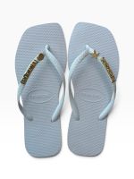 Havaianas Square Branco + Escrita Dourada + Estrela e Concha Peroladas