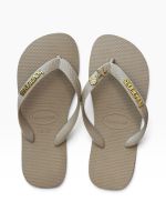 Havaianas Top Areia + Escrita Dourada + Concha e Estrela Peroladas