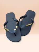 Havaianas Top Preto + Escrita Dourada + Concha e Estrela Peroladas