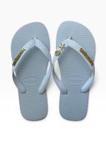 Havaianas Top Branco + Escrita Dourada + Concha e Estrela Peroladas