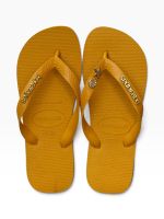 Havaianas Top Amarelo + Escrita Dourada + Concha e Estrela Peroladas
