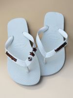 Havaianas Top Branca + Escrita Marrom + Âncora, Tartaruga e Estrela Marrom