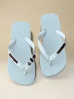Havaianas Top Branca + Escrita Marrom + Âncora, Tartaruga e Estrela Marrom