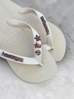 Havaianas Top Areia + Escrita Marrom + Âncora, Tartaruga e Estrela Marrom