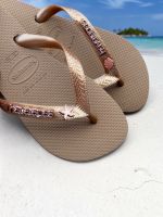 Havaianas Top Rose Gold + Escrita Rose + Concha e Estrela Rose