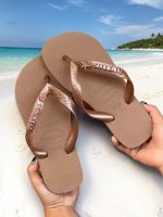 Havaianas Top Rose Gold + Escrita Rose + Concha e Estrela Rose